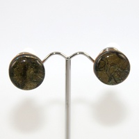 Bronze Etch Polymer Clay Clip On Earrings