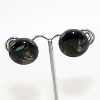 Black Swirl Polymer Clay Stud Earrings