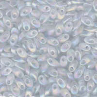 Miyuki 7mm Long Magatama Bead - LMA-131FR - Transparent Matte Crystal AB