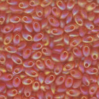 Miyuki 7mm Long Magatama Bead - LMA-138FR - Transparent Matte Orange AB