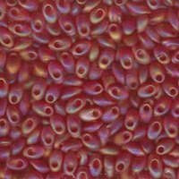 Miyuki 7mm Long Magatama Bead - LMA-140FR - Transparent Matte Red Orange AB