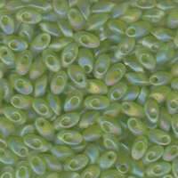 Miyuki 7mm Long Magatama Bead - LMA-143FR - Transparent Matte Chartreuse AB