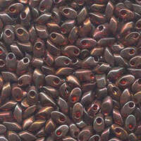 Miyuki 7mm Long Magatama Bead - LMA-315 - Cranberry Gold Luster