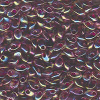 Miyuki 7mm Long Magatama Bead - LMA-2170 - Fuchsia Lined Smokey Amethyst AB