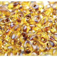 Miyuki 7mm Long Magatama Bead - LMA-4501 - Transparent Picasso Saffron
