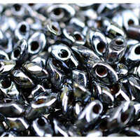 Miyuki 7mm Long Magatama Bead - LMA-4511L - Picasso Smokey Black Luster