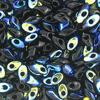 Miyuki 7mm Long Magatama Bead - LMA-4555 - Jet AB