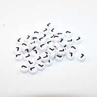 White & Black 'L' 7mm Alphabet Acrylic Flat Round Bead