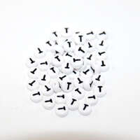 White & Black 'T' 7mm Alphabet Acrylic Flat Round Bead