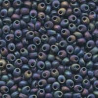 Miyuki 4mm Magatama Bead - MA4-401FR - Matte Black AB