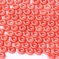  O Bead - Alabaster Pastel Dark Coral - OB24-02010-25010