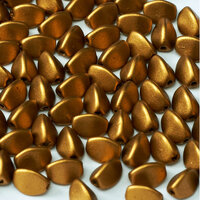 5mm x 3mm Pinch Bead -  Brass Gold - 01740