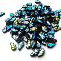 Paisley Duo 8mm x 5mm - Laser Cracked Jet AB - PD8523980-28703CR