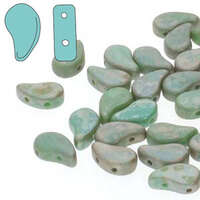 Paisley Duo 8mm x 5mm - Turquoise Green Matte Rembrandt - PD8563130-83500