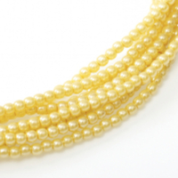 2mm Czech Glass Pearl - 150 Bead Strand - Light Lemon - Shiny - 10143