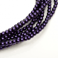 2mm Czech Glass Pearl - 150 Bead Strand - Royal Purple - 70769