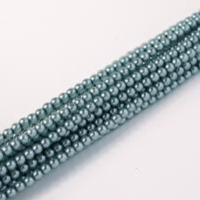 3mm Czech Glass Pearl - 150 Bead Strand - Steel Blue - Crystal - 00030-63584