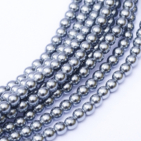 3mm Czech Glass Pearl - 150 Bead Strand - Silver Lake Blue - Shiny - 10002