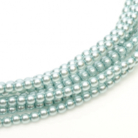 3mm Czech Glass Pearl - 150 Bead Strand - Baby Blue - Shiny - 10110