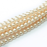 3mm Czech Glass Pearl - 150 Bead Strand - Pale Peach - Shiny - 10111