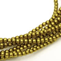 3mm Czech Glass Pearl - 150 Bead Strand - Olive - Shiny - 10131