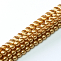 3mm Czech Glass Pearl - 150 Bead Strand - Pale Copper - Shiny - 10138
