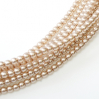 3mm Czech Glass Pearl - 150 Bead Strand - Beige - Shiny - 10141