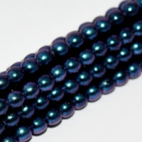 3mm Czech Glass Pearl - 150 Bead Strand - Polynesian Denim Blue - 23980-19074