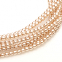 3mm Czech Glass Pearl - 150 Bead Strand - Desert Sand - Shiny - 24215