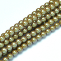3mm Czech Glass Pearl - 150 Bead Strand - Topaz - Pearl Shell - 30023