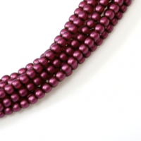 3mm Czech Glass Pearl - 150 Bead Strand - Matte Dark Rose Satin - 75479