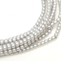 3mm Czech Glass Pearl - 150 Bead Strand - Matte Cool Grey Satin - 75483