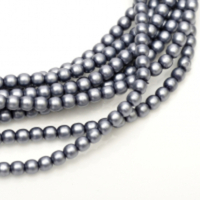 3mm Czech Glass Pearl - 150 Bead Strand - Matte Dark Grey Satin - 75488