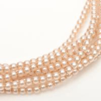 4mm Czech Glass Pearl - 120 Bead Strand - Peach Chiffon - Shiny - 10148
