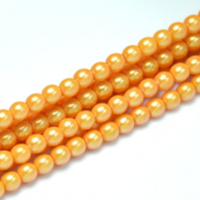 4mm Czech Glass Pearl - 120 Bead Strand - Squash - Pearl Shell - 30012