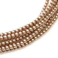 4mm Czech Glass Pearl - 120 Bead Strand - Cocoa - Shiny - 70417