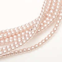 4mm Czech Glass Pearl - 120 Bead Strand - Soft Pink - Shiny - 70424