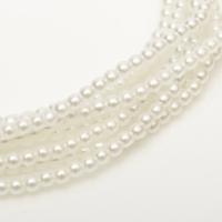 4mm Czech Glass Pearl - 120 Bead Strand - Bridal White - Shiny - 70600 