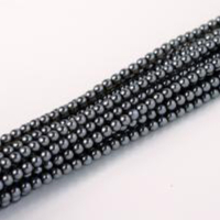 6mm Czech Glass Pearl - 100 Bead Strand - Grey - Crystal - 00030-63444