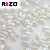 Rizo 2.5mm x 6mm - RZ256-01000-14400 - White Opal Hematite