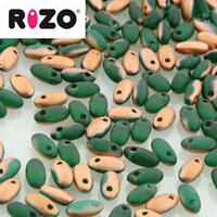 Rizo 2.5mm x 6mm - RZ256-50730-27171 - Matte Emerald Capri Gold