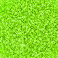 Preciosa 10/0 Rocaille Seed Beads - SB10-08756 - Crystal Lined Neon Green
