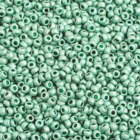 Preciosa 10/0 Rocaille Seed Beads - SB10-18558M - Metallic Mint Green Matt Terra Color