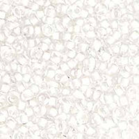 Preciosa 10/0 Rocaille Seed Beads - SB10-38302 - Crystal Lined White Terra Color