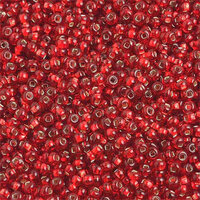 Preciosa 10/0 Rocaille Seed Beads - SB10-97070 - Silver Lined Light Red