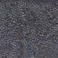 Miyuki 1.8mm (SB18) Square Bead - SB18-401FR - Matte Black AB