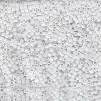 Miyuki 1.8mm (SB18) Square Bead - SB18-402FR - Opaque White AB