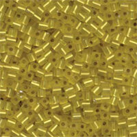 Miyuki 3mm (SB3) Square Bead - SB3-6F - Matte Silver Lined Yellow