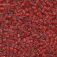 Miyuki 3mm (SB3) Square Bead - SB3-10F - Silver Lined Flame Red