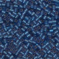Miyuki 3mm (SB3) Square Bead - SB3-25F - Matte Silver Lined Capri Blue